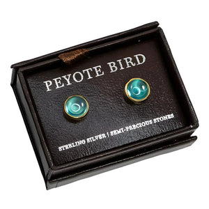 Gold Plated Gemstone Stud Earrings WOMEN - Accessories - Jewelry - Earrings Peyote Bird Designs Aquamarine  