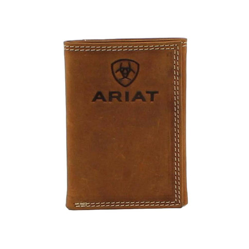 Ariat Embossed Logo Checkbook Trifold Wallet MEN - Accessories - Wallets & Money Clips M&F Western Products   