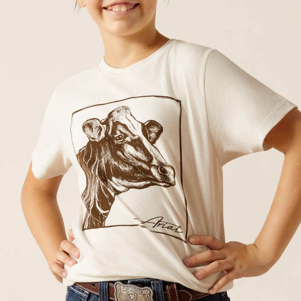 Ariat Girl's Ariat Cow Cover Tee KIDS - Girls - Clothing - T-Shirts Ariat Clothing   