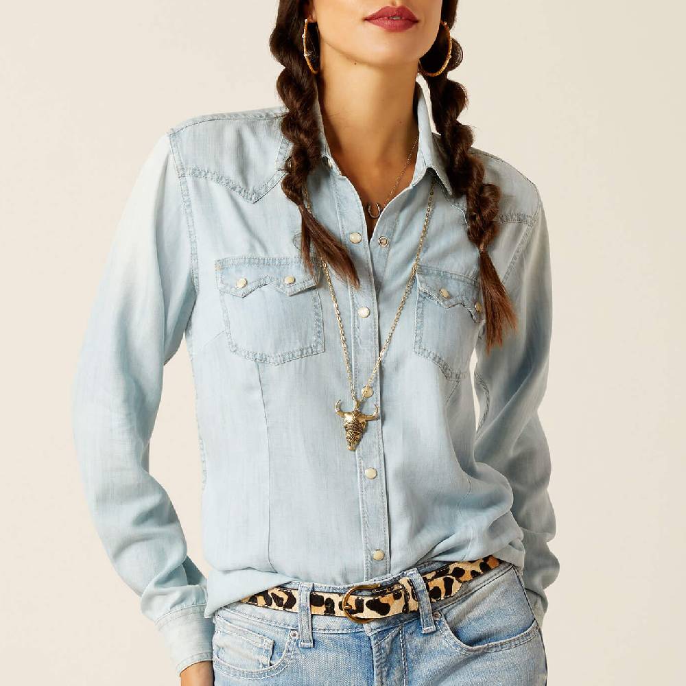 Ariat Women's Blues Pearl Snap Shirt WOMEN - Clothing - Tops - Long Sleeved Ariat Clothing   