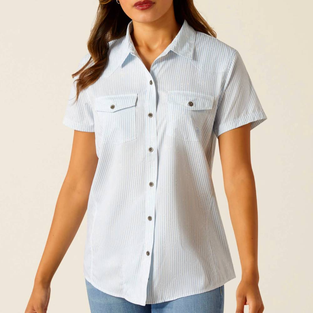Ariat Women's Western Distressed VentTek Shirt WOMEN - Clothing - Tops - Short Sleeved Ariat Clothing   
