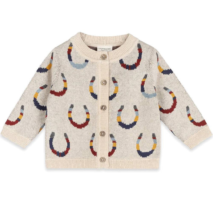 Baby Girl's Horseshoe Jacquard Knit Cardigan