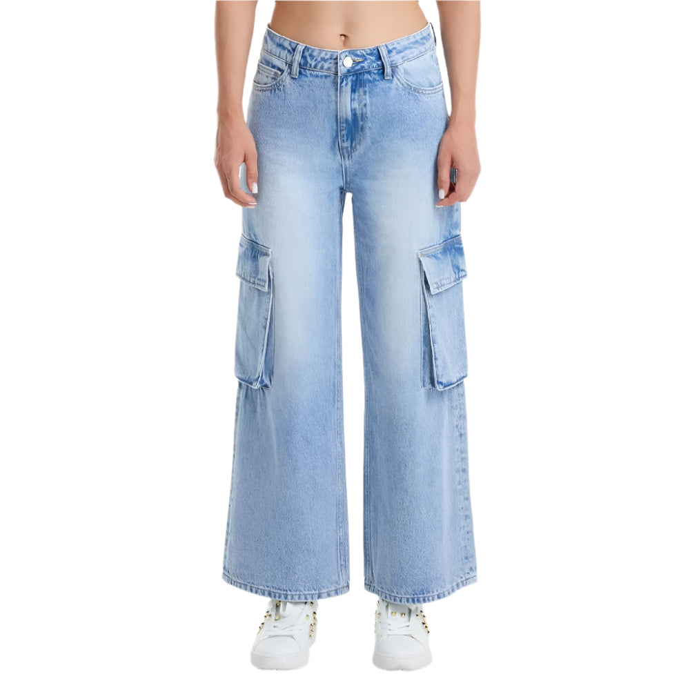Bayeas High Rise Wide Leg Cargo Jean