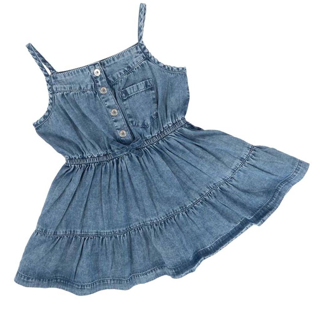 Blu & Blue Girl's Sleeveless Thea Denim Dress