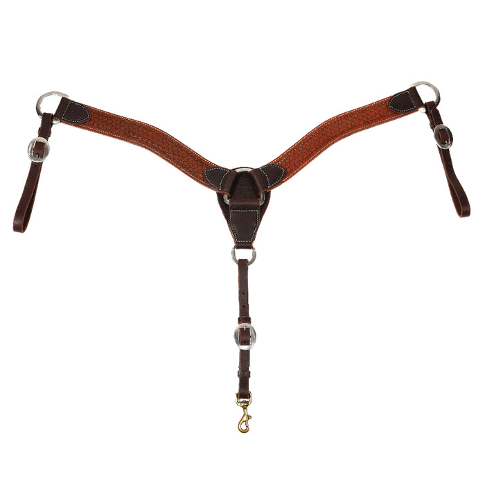 Professional's Choice Hand Stamped Contoured Breast Collar Tack - Breast Collars Professional's Choice Oiled Basket Weave Pattern  