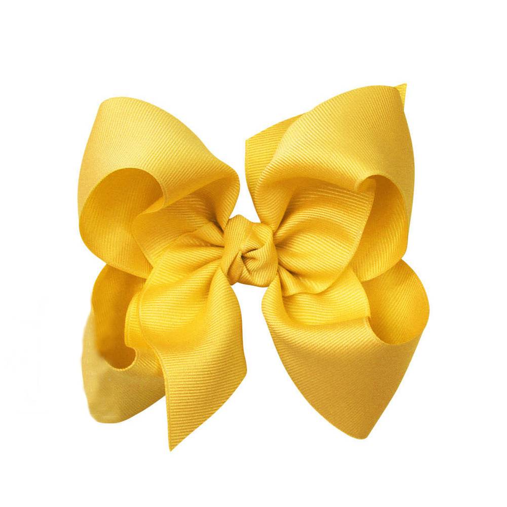 Signature Grosgrain Bow on Clip - 5.5" Bright Yellow KIDS - Girls - Accessories Beyond Creations LLC   