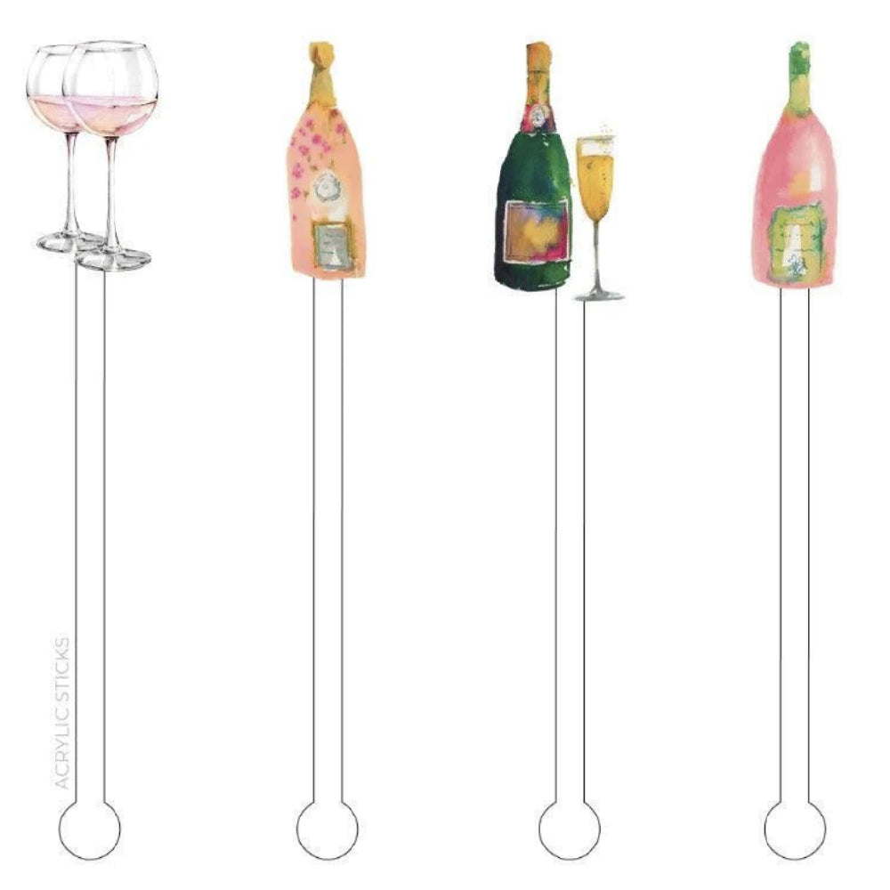 Bubbles Acrylic Stir Sticks - 4 pk Combo HOME & GIFTS - Tabletop + Kitchen - Bar Accessories Acrylic Sticks   