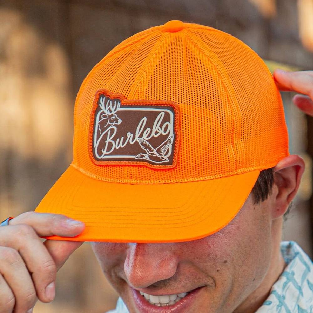 Burlebo Blaze Orange Mesh Cap HATS - BASEBALL CAPS Burlebo   
