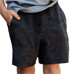 Burlebo Boy's Athletic Shorts - Black Camo KIDS - Boys - Clothing - Shorts Burlebo   