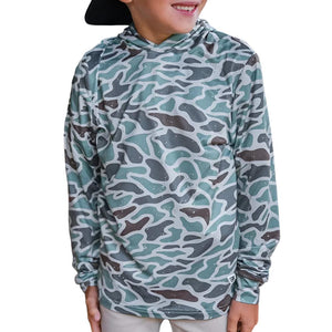 Burlebo Boy's Retro Duck Camo Performance Hoodie