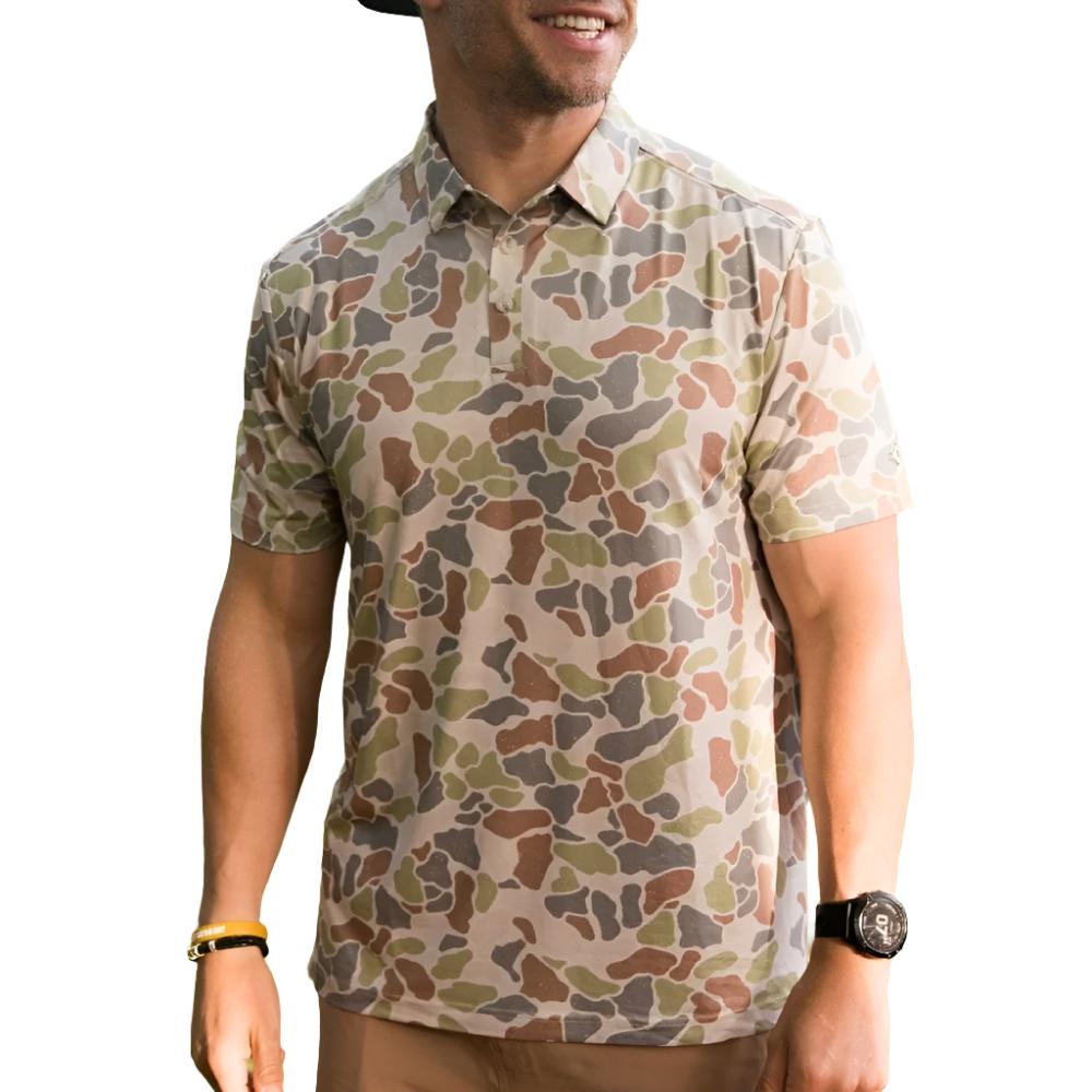 Burlebo Driftwood Camo Performance Polo - Teskeys