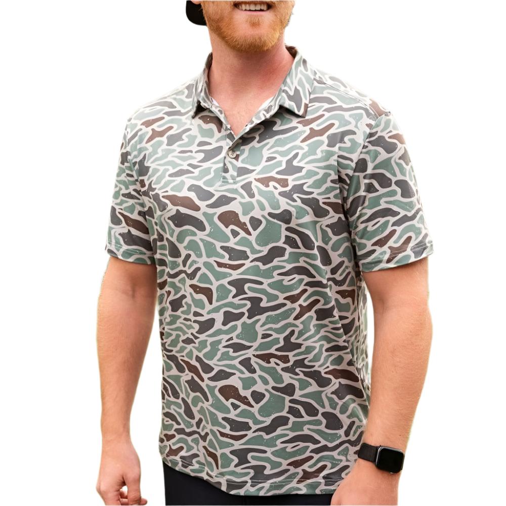 Burlebo Retro Duck Camo Performance Polo MEN - Clothing - Shirts - Short Sleeve Shirts Burlebo   