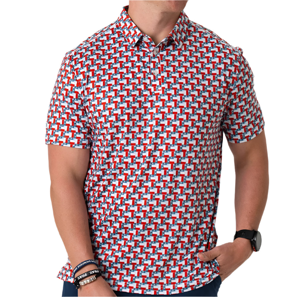 Burlebo Texas Flags Performance Polo MEN - Clothing - Shirts - Short Sleeve Burlebo