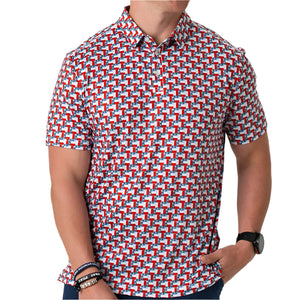 Burlebo Texas Flags Performance Polo MEN - Clothing - Shirts - Short Sleeve Burlebo