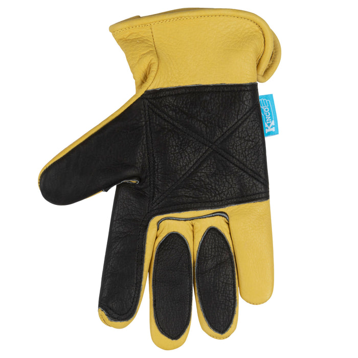 Kinco HydroFlector™ Water-Resistant Premium Grain Buffalo Driver with Double-Palm For the Rider - Gloves Kinco