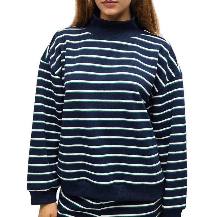 Charlie Mock Neck Stripe Sweater