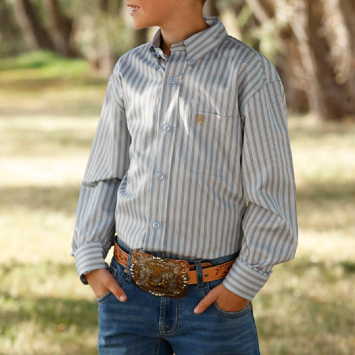 Cinch Boy's Stripe Button Shirt