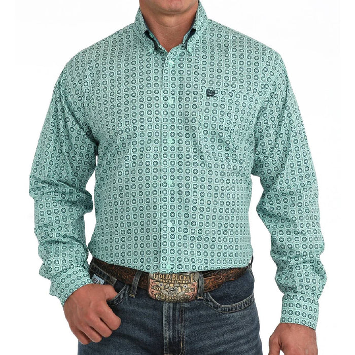 Cinch Men's Geo Print button Shirt
