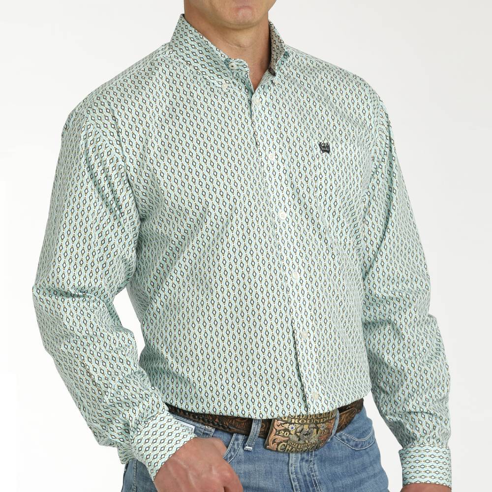 Cinch Men's Diamond Geo Print Shirt MEN - Clothing - Shirts - Long Sleeve Shirts Cinch   