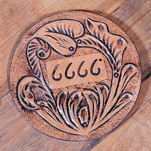 6666 Collection Tooled Leather Coasters HOME & GIFTS - Gifts 6666 Collection   