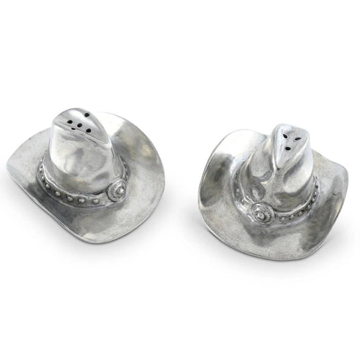 Vagabond House Pewter Cowboy Hat Salt & Pepper Set HOME & GIFTS - Tabletop + Kitchen - Kitchen Decor Vagabond House   
