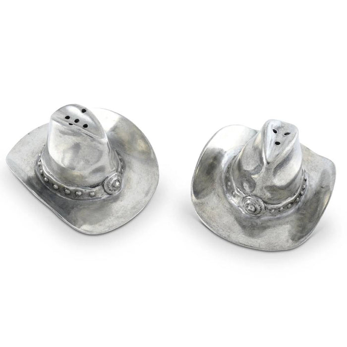 Vagabond House Pewter Cowboy Hat Salt & Pepper Set HOME & GIFTS - Tabletop + Kitchen - Kitchen Decor Vagabond House   