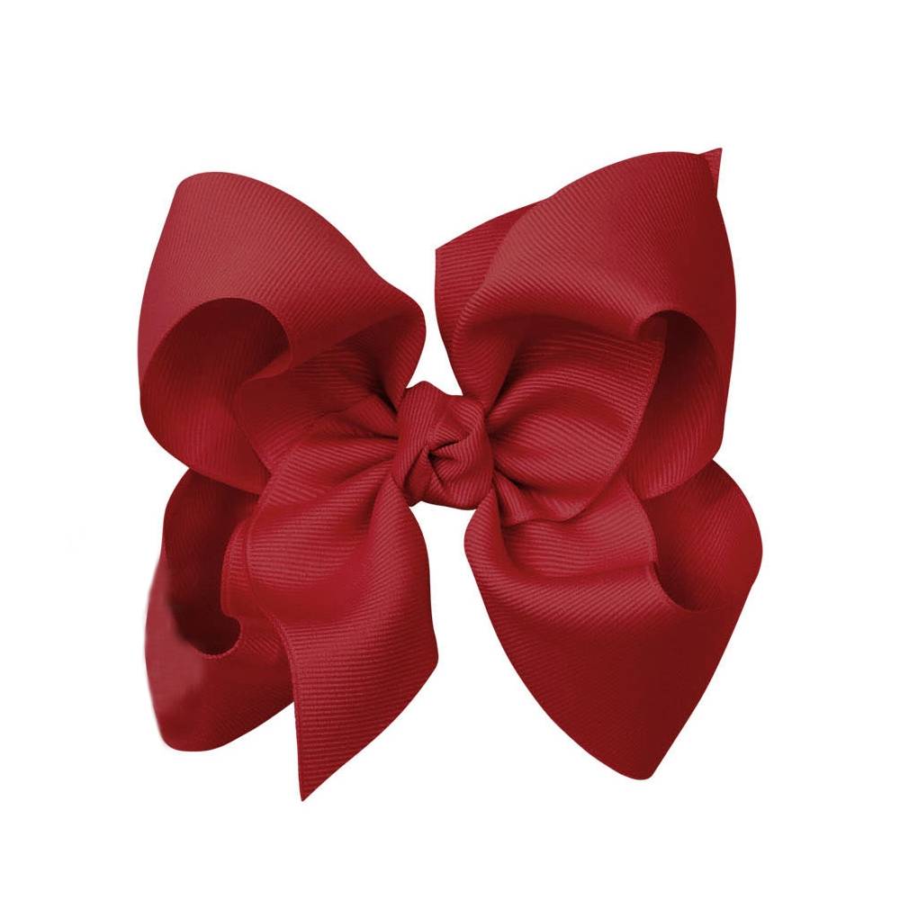 Signature Grosgrain Bow on Clip - 5.5" Cranberry KIDS - Girls - Accessories Beyond Creations LLC   