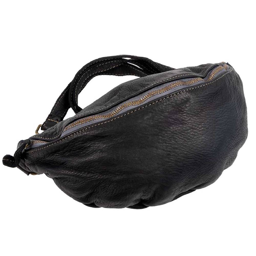 Distressed Leather Hip Bag WOMEN - Accessories - Handbags - Shoulder Bags Milio Milano   