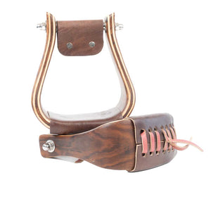 Teskey's Matte Oak Wood Stirrups Tack - Saddle Accessories Teskey's 3"