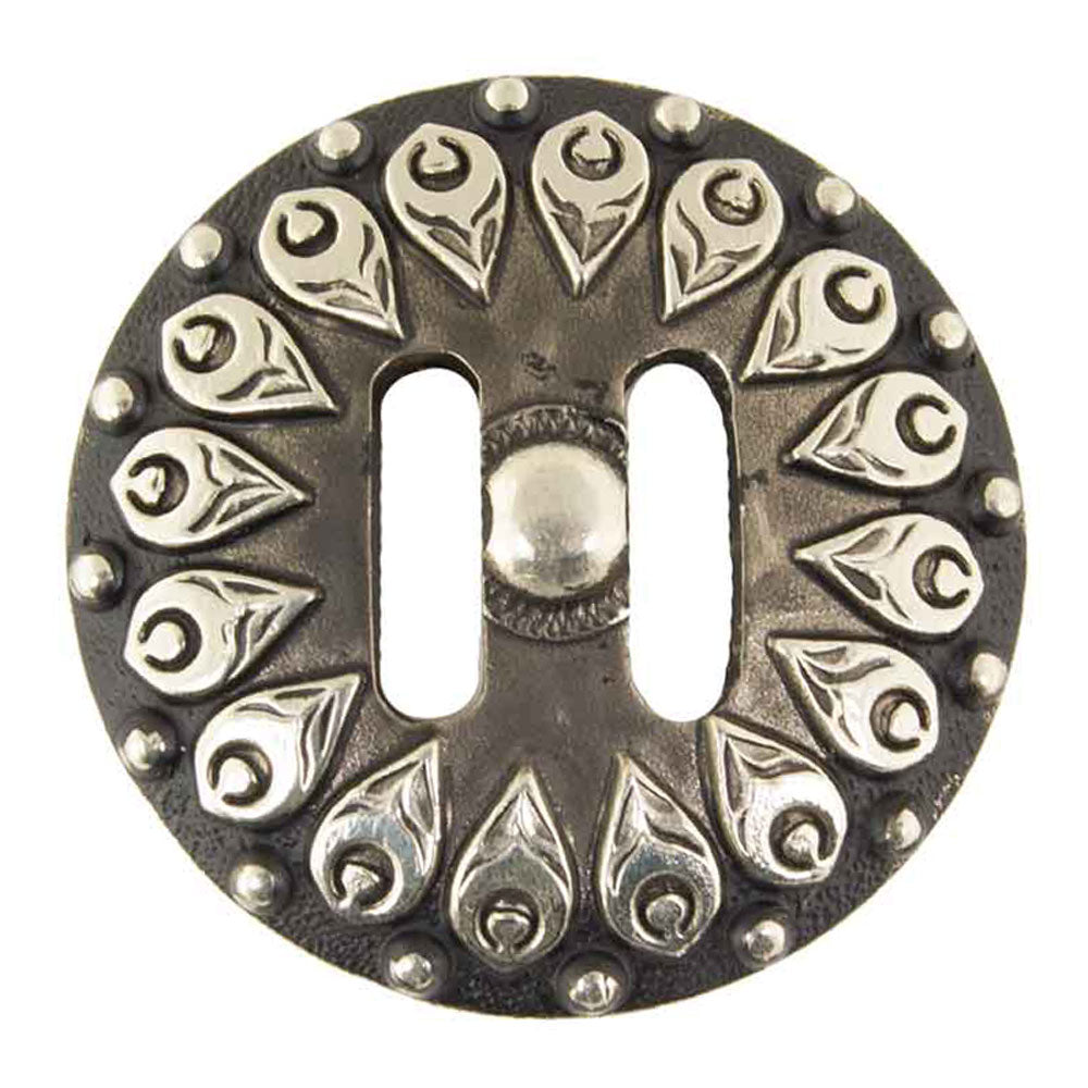 Slotted Silver Peacock Concho