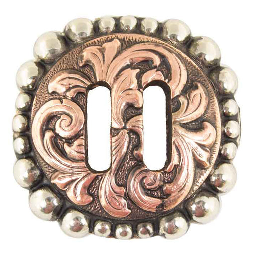 Slotted Antique Floral Copper And Dot Concho Tack - Conchos & Hardware MISC   
