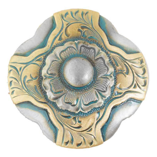 Rustic Blue Gold Concho Tack - Conchos & Hardware MISC   