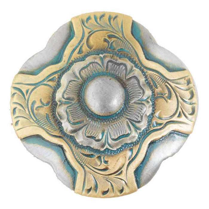 Rustic Blue Gold Concho Tack - Conchos & Hardware MISC   