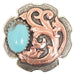 Turquoise Stone Concho With Copper Scroll Tack - Conchos & Hardware MISC   