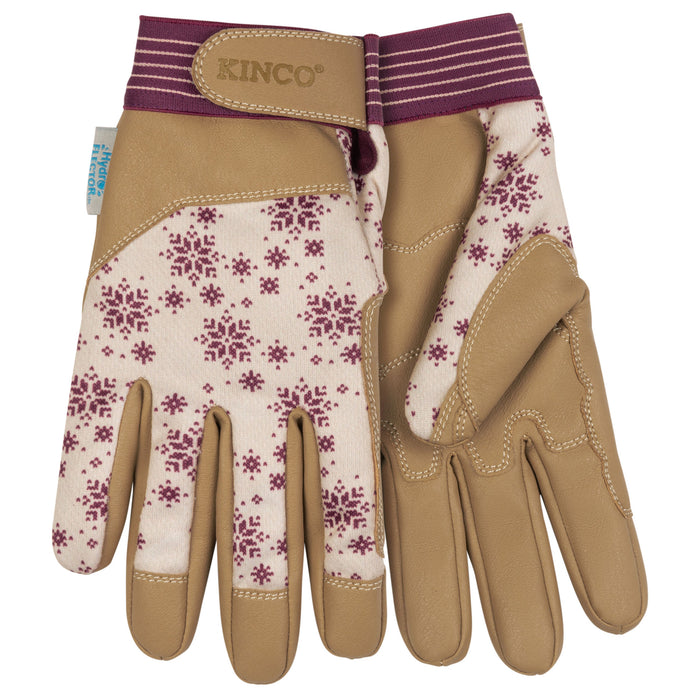 Kinco Women's Hydroflector Lined Water Resistant Cream Synthetic w/ Pull Strap For the Rider - Gloves Kinco