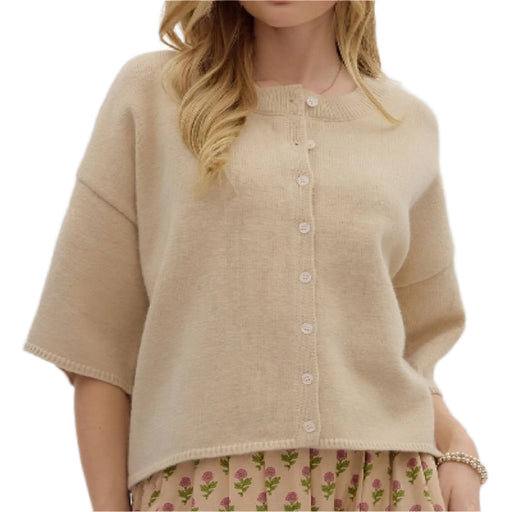 Wide Sleeve Button Front Sweater WOMEN - Clothing - Sweaters & Cardigans Entro