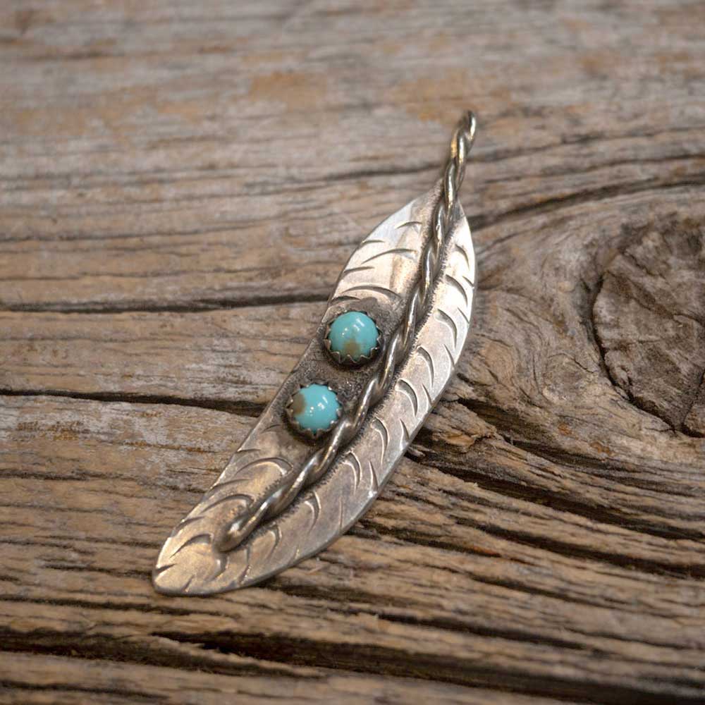 Sterling Silver & Turquoise Feather Charm by KIMBALL silverworks
