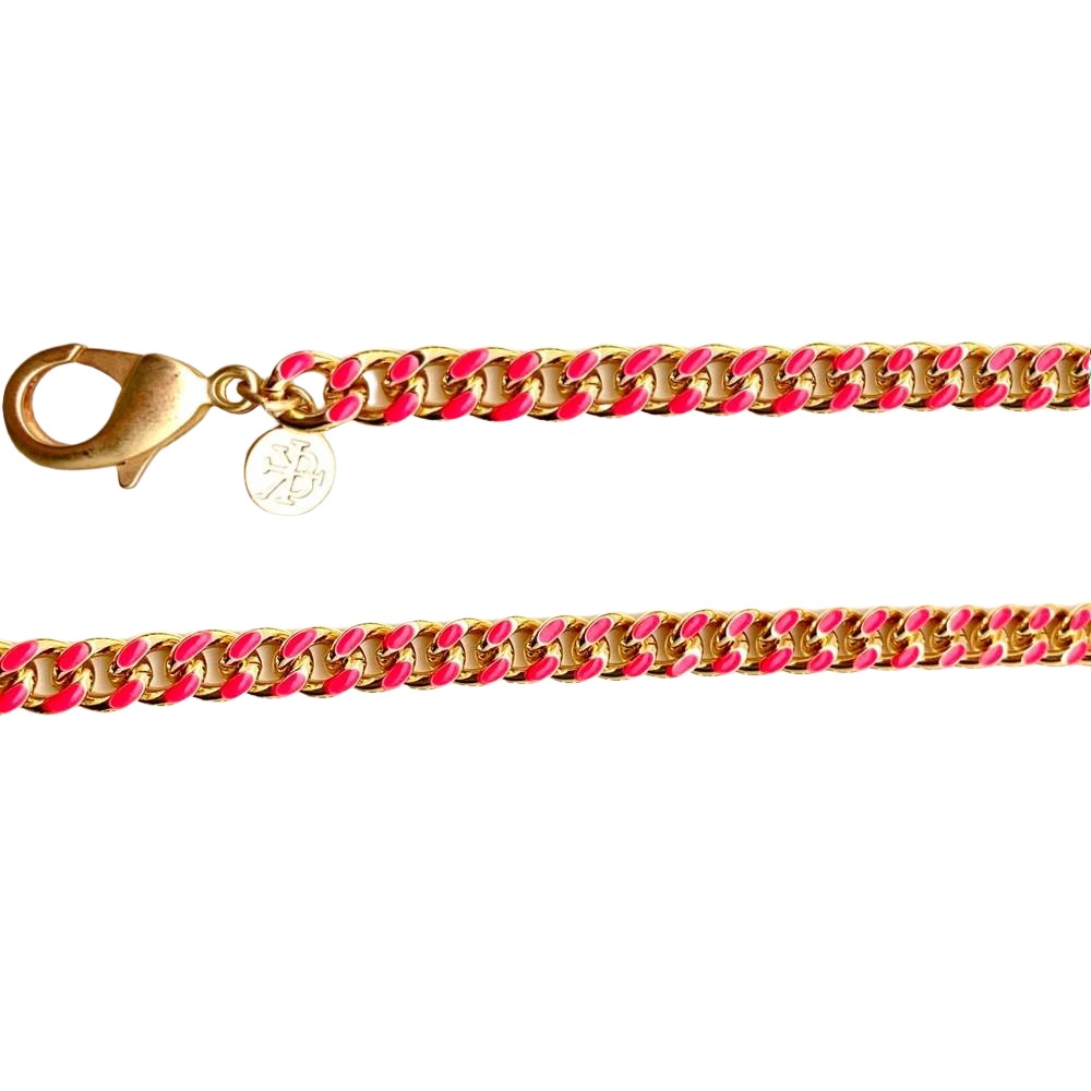 Flat Curb Candy 20" Chain - Hot Pink
