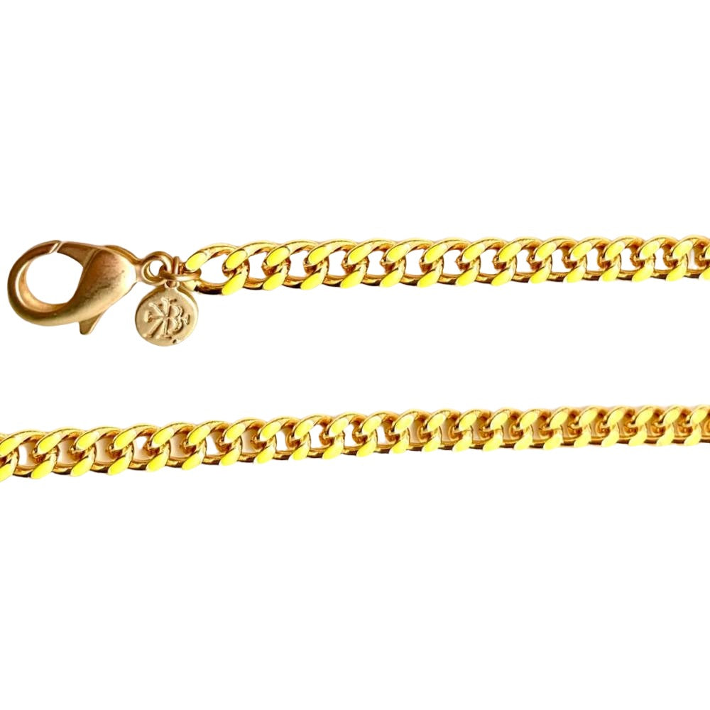Flat Curb Candy 20" Chain - Yellow