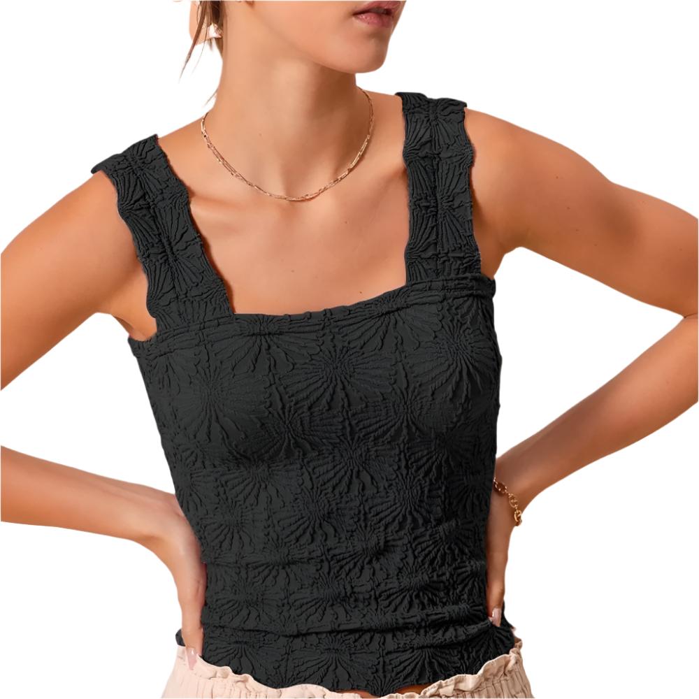 Floral Jacquard Seamless Tank Top WOMEN - Clothing - Tops - Sleeveless So Me   