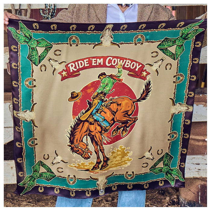 Fringe Scarves Ride 'Em Cowboy Jade Long Tail Scarf