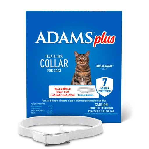 Adams Plus Flea & Tick Collar For Cats Pets - Pest Control Adams