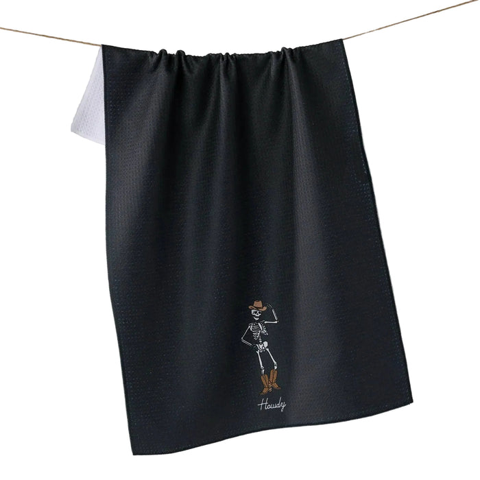 Geometry Howdy Cassondra Tea Towel - Black