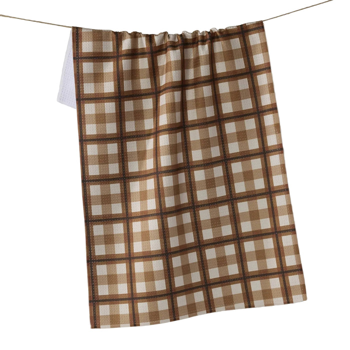 Geometry Rich Cocoa Tea Towel