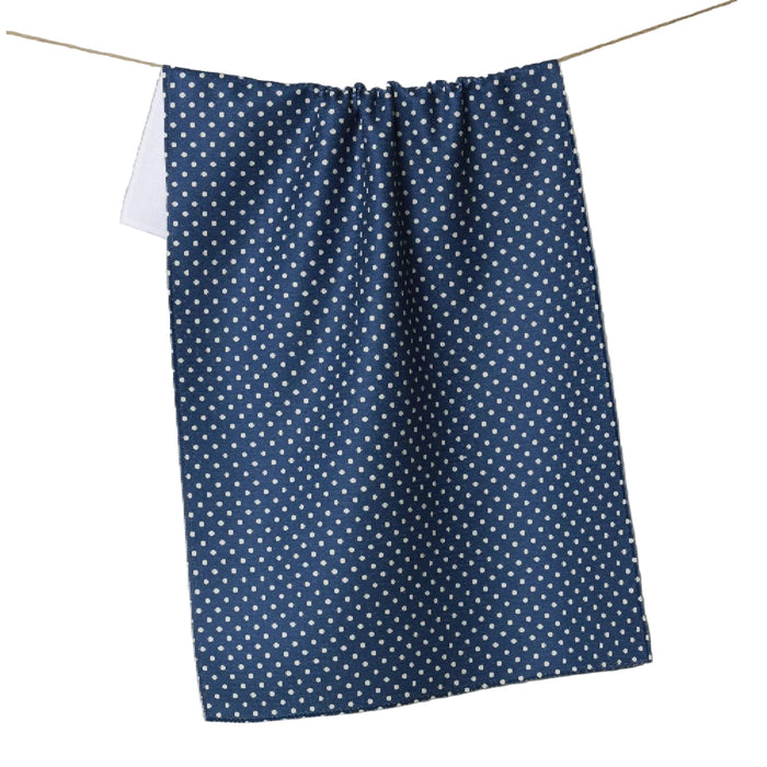 Geometry Saddle Indigo Tea Towel