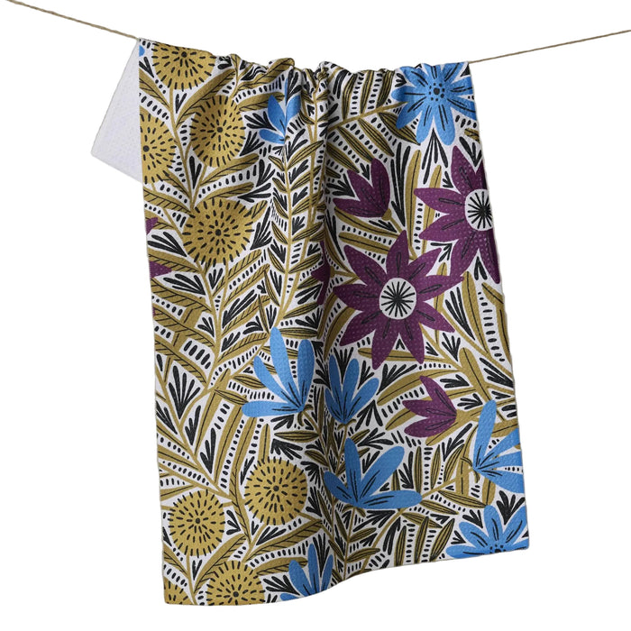 Geometry Teagan Dark Maroon Tea Towel
