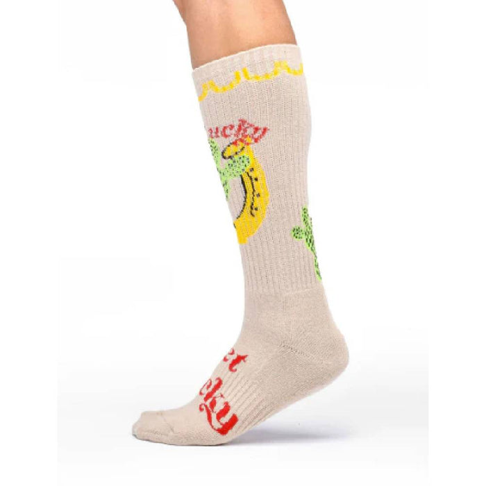 Lucky Chuck Get Lucky Tan Crew Socks WOMEN - Clothing - Intimates & Hosiery Lucky Chuck   