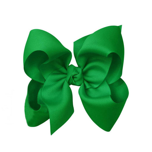 Signature Grosgrain Bow on Clip - 5.5" Emerald KIDS - Accessories Beyond Creations LLC   