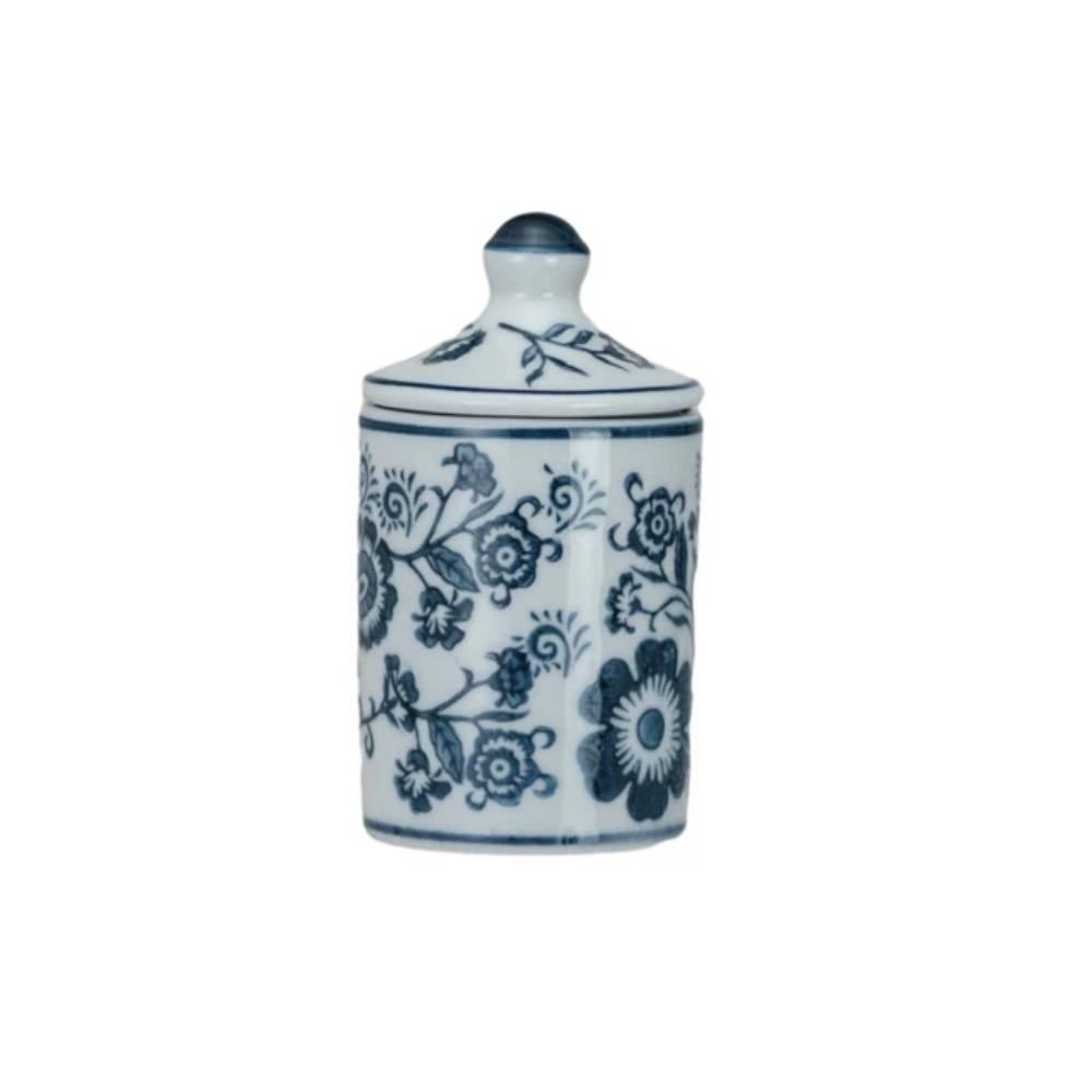 Hand-Painted Stoneware Floral Spice Jar HOME & GIFTS - Tabletop + Kitchen - Kitchen Decor Creative Co-Op   