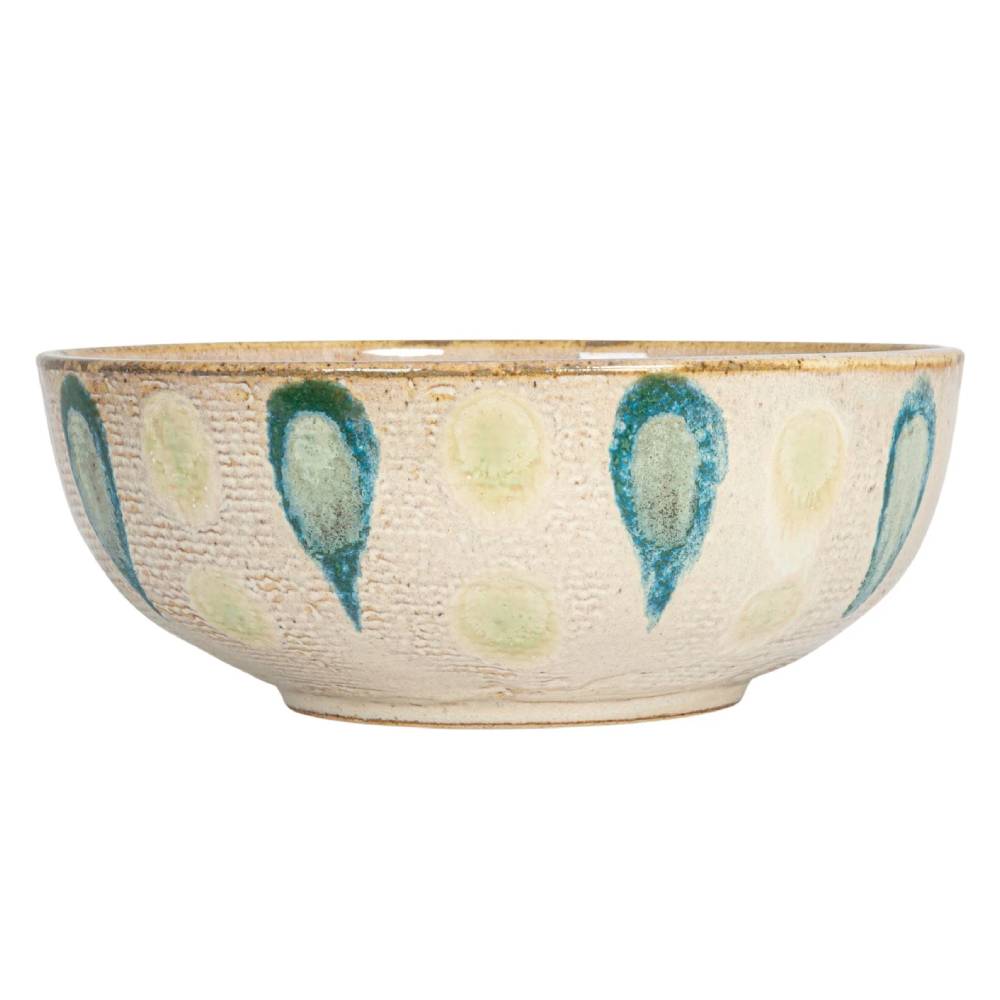 Hand-Painted Stoneware Serving Bowl HOME & GIFTS - Tabletop + Kitchen - Serveware & Utensils Creative Co-Op   